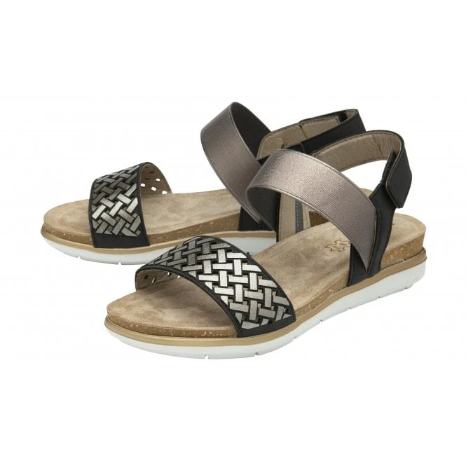 Black Almalfi Ankle Strap Sandals | Lotus 2 Black Almalfi Ankle Strap Sandals | Lotus - Image 2