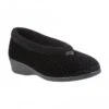 Black Beverley Velour Slippers | Lotus