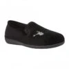 Black Clarence Velour Slippers | Lotus