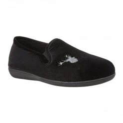 Black Clarence Velour Slippers | Lotus