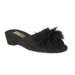 Black & Diamante Allure Slippers | Lotus