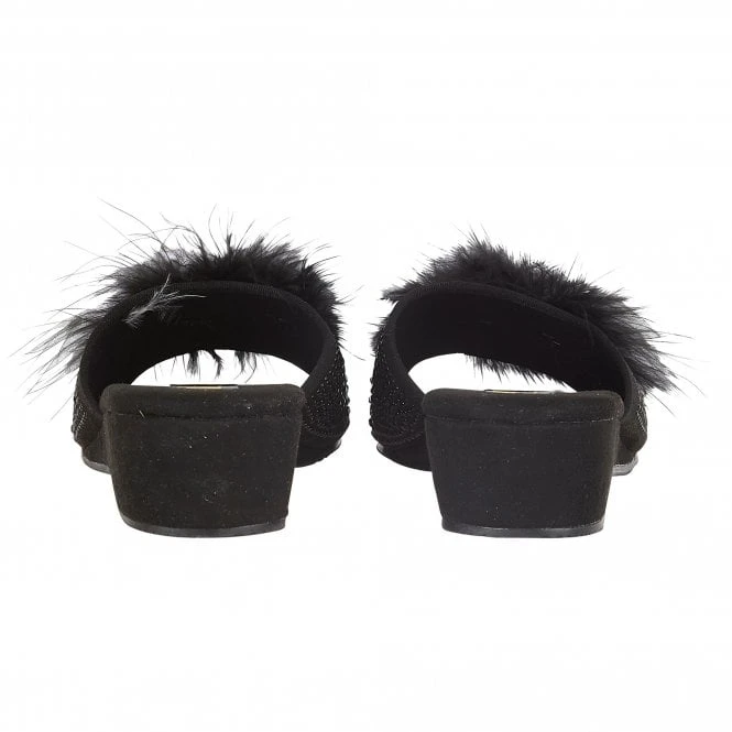 Black & Diamante Allure Slippers | Lotus 3 Black & Diamante Allure Slippers | Lotus - Image 3