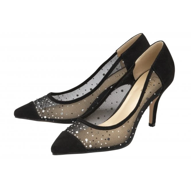 Black & Diamante Maria Court Shoes | Lotus 2 Black & Diamante Maria Court Shoes | Lotus - Image 2