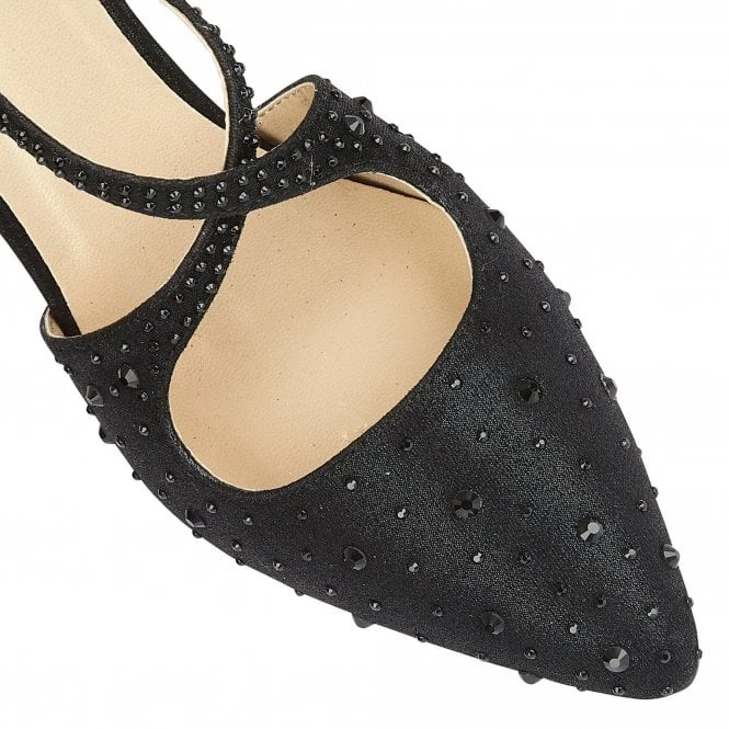 Black & Diamante Panache Court Shoes | Lotus 4 Black & Diamante Panache Court Shoes | Lotus - Image 4