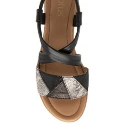 Black Leather Evette Open-Toe Sandals | Lotus -Top Quality Shoe Store black leather evette open toe sandals lotus p13684 32808 medium