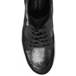 Black Leather & Snake-Print Sheryl Casual Trainers | Stressless By Lotus -Top Quality Shoe Store black leather snake print sheryl casual trainers stressless by lotus p13047 30880 medium