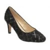 Black Lucia Patterned Court Shoes | Lotus