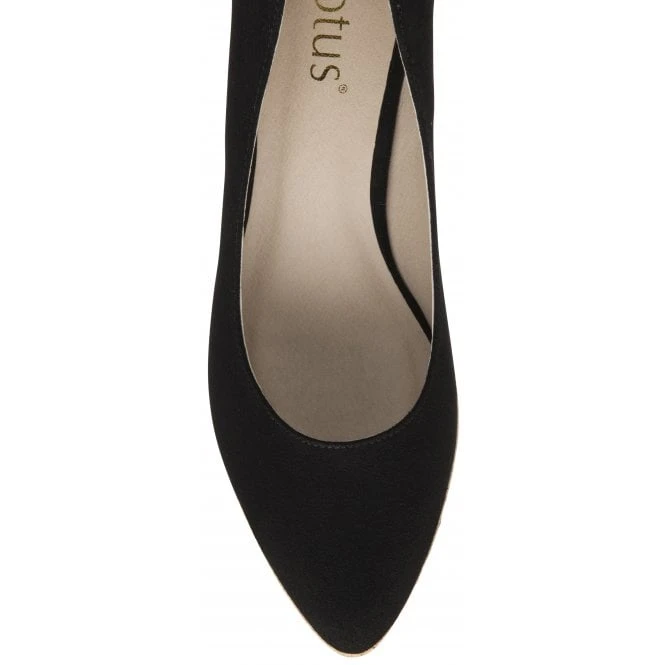 Black Microfibre Giselle Wedge Shoes | Lotus 4 Black Microfibre Giselle Wedge Shoes | Lotus - Image 4
