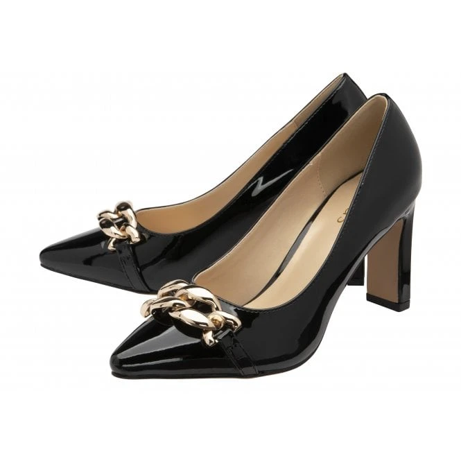 Black Patent Chantelle Court Shoes | Lotus 2 Black Patent Chantelle Court Shoes | Lotus - Image 2