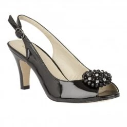 Black Patent Elodie Slingback Shoes | Lotus