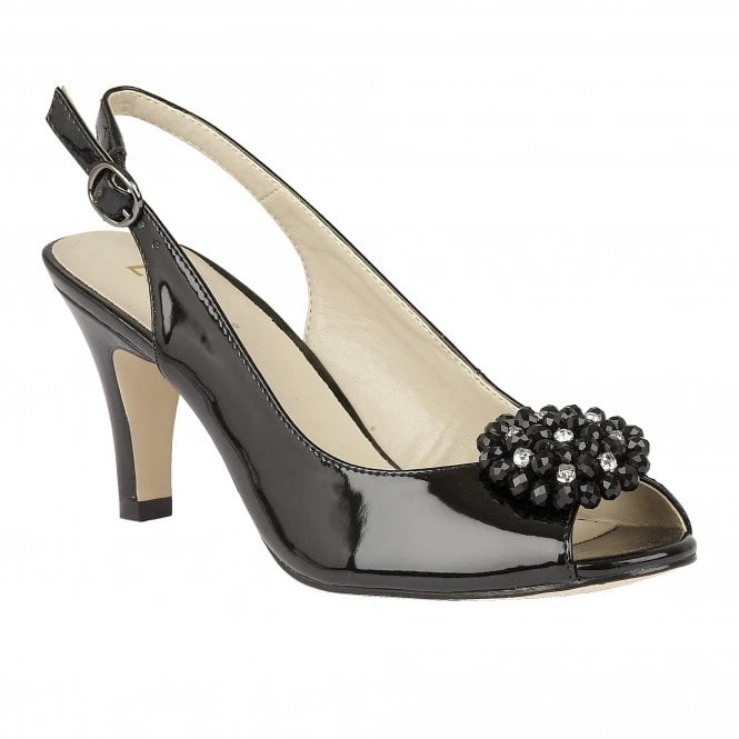 Black Patent Elodie Slingback Shoes | Lotus 1 Black Patent Elodie Slingback Shoes | Lotus
