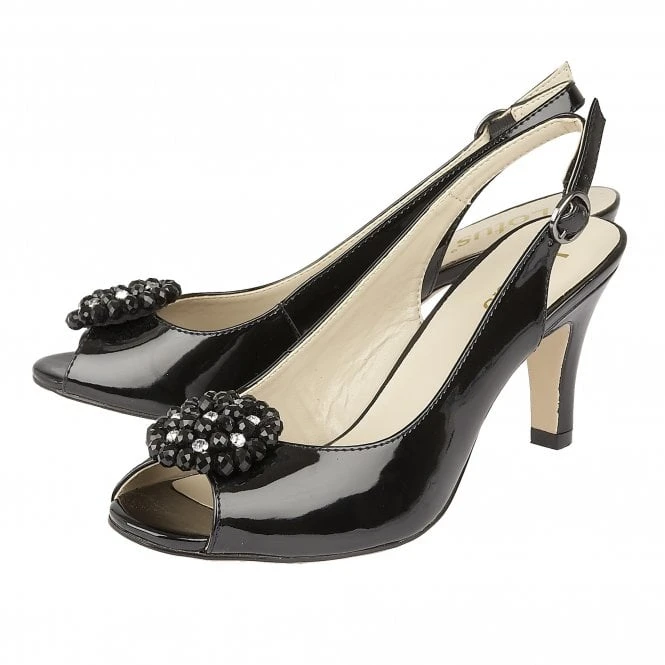Black Patent Elodie Slingback Shoes | Lotus 2 Black Patent Elodie Slingback Shoes | Lotus - Image 2