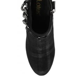 Black & Pewter Plaid Alison Heeled Shoe-Boots | Lotus -Top Quality Shoe Store black pewter plaid alison heeled shoe boots lotus p13059 30564 medium