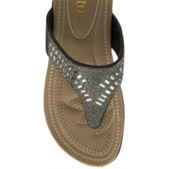 Black Rafaella Flat Toe-Post Sandals | Lotus -Top Quality Shoe Store black rafaella flat toe post sandals lotus p13188 31575 medium