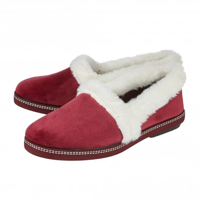 Bordo Greta Textile Slippers | Lotus 2 Bordo Greta Textile Slippers | Lotus - Image 2