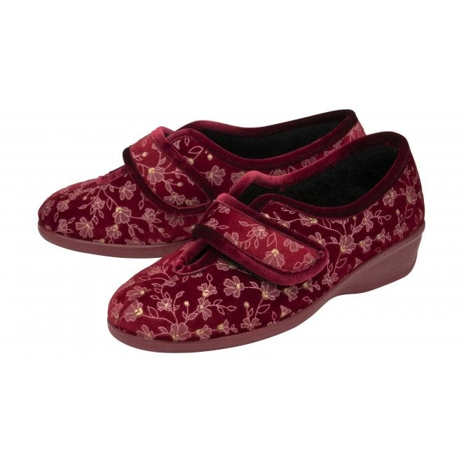 Bordo Wilma Strap Fastener Full Shoe Slippers | Lotus 2 Bordo Wilma Strap Fastener Full Shoe Slippers | Lotus - Image 2