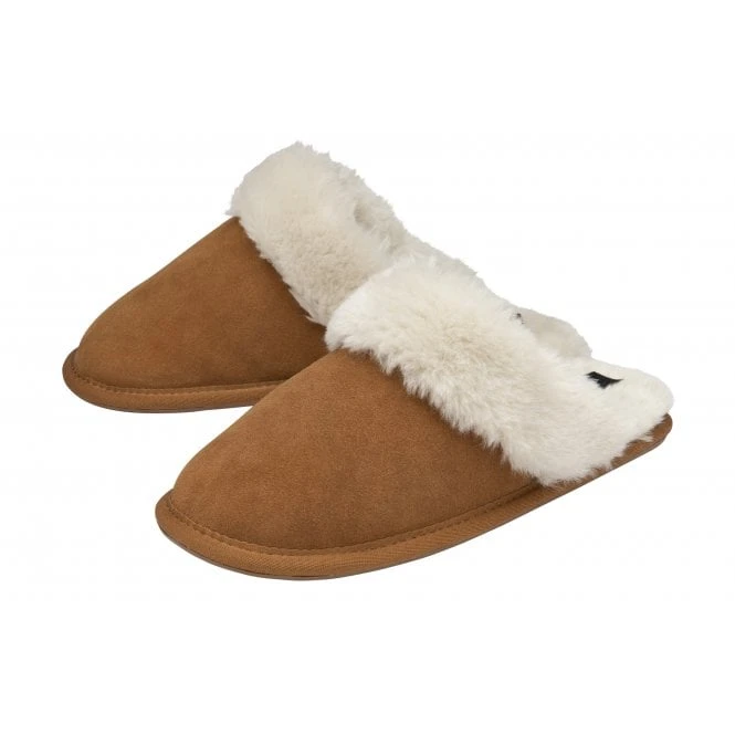 Chestnut Suede Eldora Mule Slippers | Lotus 2 Chestnut Suede Eldora Mule Slippers | Lotus - Image 2