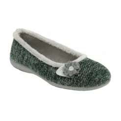 Green Textile Shauna Ballerina Slippers | Lotus