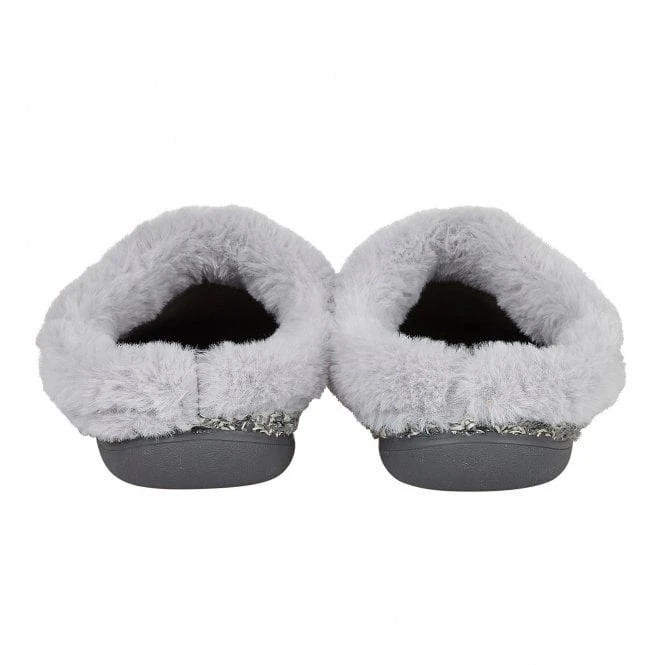 Grey Ada Textile Slippers | Lotus 3 Grey Ada Textile Slippers | Lotus - Image 3
