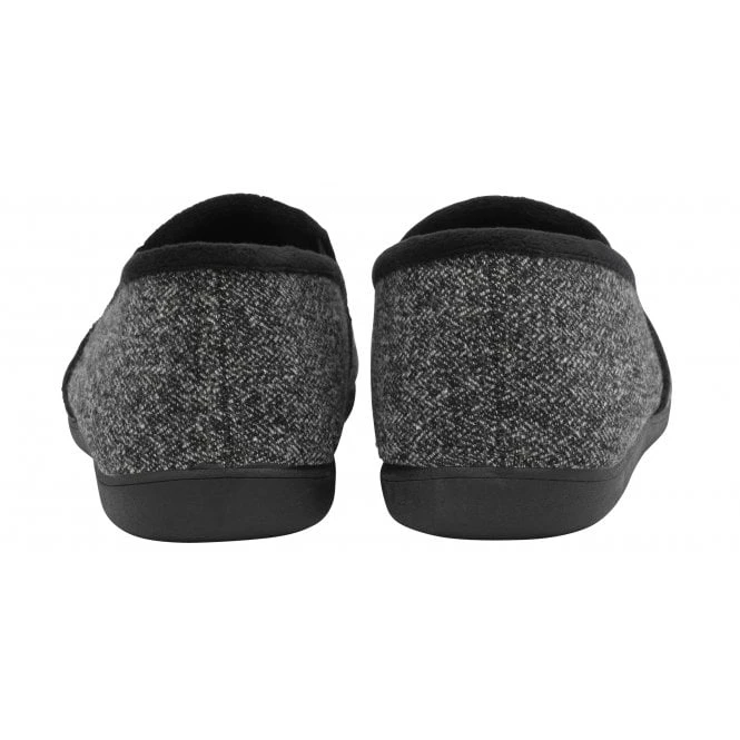 Grey Textile Austin Full Shoe Slippers | Lotus 3 Grey Textile Austin Full Shoe Slippers | Lotus - Image 3