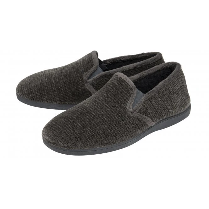 Grey Velour Sheldon Slippers | Lotus 2 Grey Velour Sheldon Slippers | Lotus - Image 2