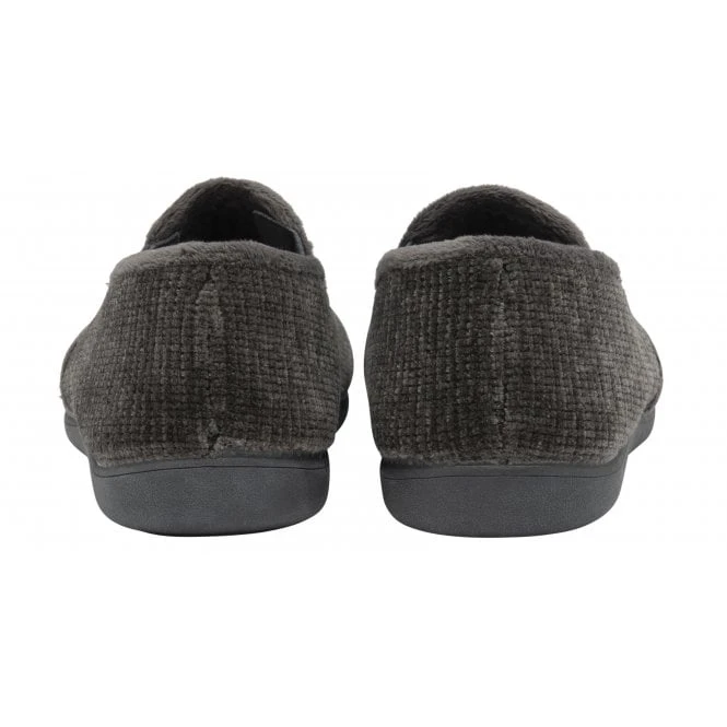 Grey Velour Sheldon Slippers | Lotus 3 Grey Velour Sheldon Slippers | Lotus - Image 3
