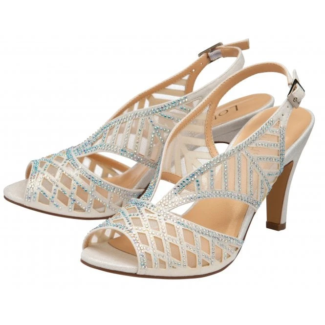 Ice & Diamante Natalia Peep Toe Sandals | Lotus 2 Ice & Diamante Natalia Peep Toe Sandals | Lotus - Image 2