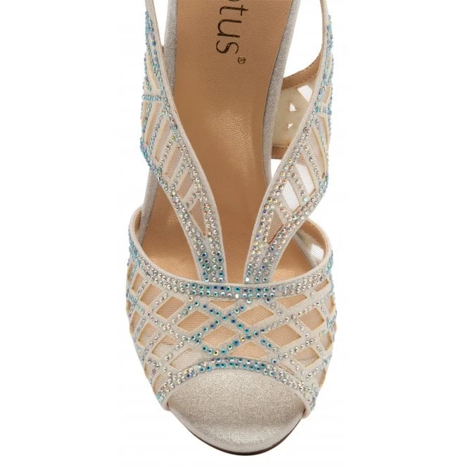 Ice & Diamante Natalia Peep Toe Sandals | Lotus 4 Ice & Diamante Natalia Peep Toe Sandals | Lotus - Image 4