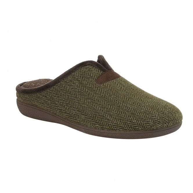 Khaki Textile Albert Slippers | Lotus 1 Khaki Textile Albert Slippers | Lotus