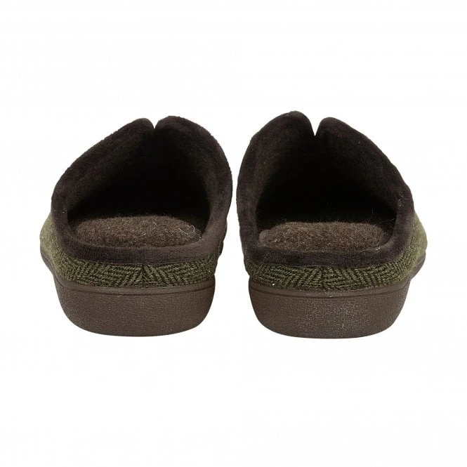 Khaki Textile Albert Slippers | Lotus 3 Khaki Textile Albert Slippers | Lotus - Image 3