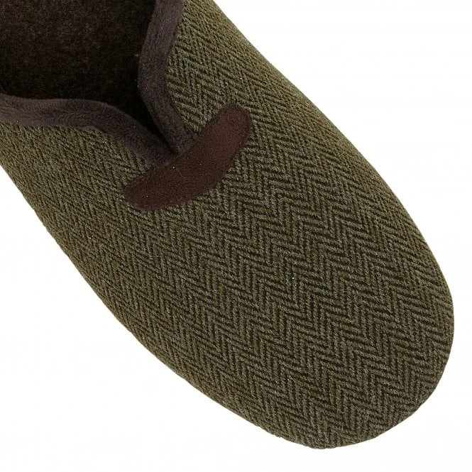 Khaki Textile Albert Slippers | Lotus 4 Khaki Textile Albert Slippers | Lotus - Image 4