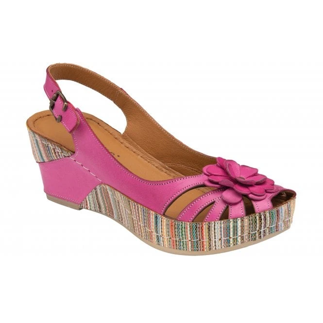 Magenta Leather Caria Slingback Shoes | Lotus 1 Magenta Leather Caria Slingback Shoes | Lotus