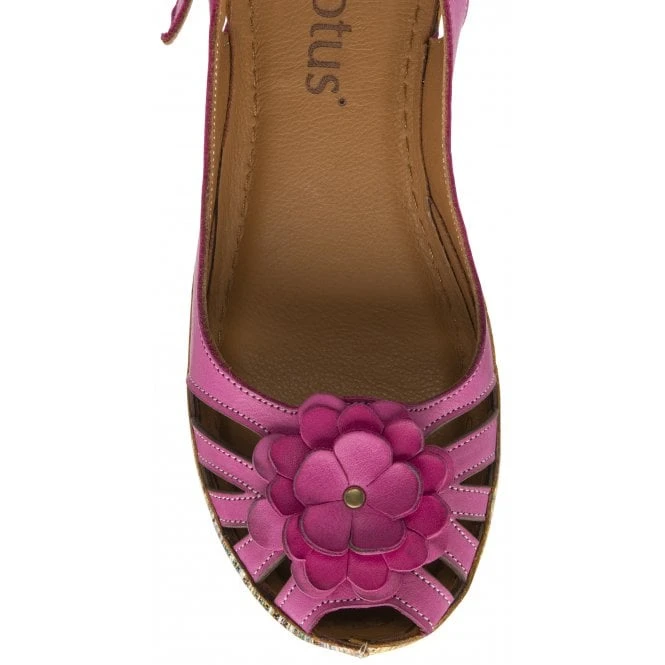 Magenta Leather Caria Slingback Shoes | Lotus 4 Magenta Leather Caria Slingback Shoes | Lotus - Image 4
