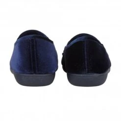 Navy Clarence Velour Slippers | Lotus -Top Quality Shoe Store navy clarence velour slippers lotus p12863 29693 medium