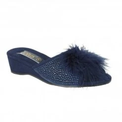 Top Quality Shoe Store 27 Navy & Diamante Allure Slippers | Lotus