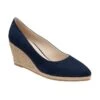 Navy Microfibre Giselle Wedge Shoes | Lotus