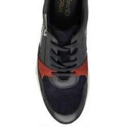 Navy & Snake-Print Leather Suzette Zip-Up Casual Trainers | Stressless By Lotus -Top Quality Shoe Store navy snake print leather suzette zip up casual trainers stressless by lotus p13461 32553 medium