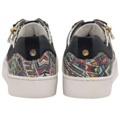 Navy & Tribal-Print Leather Serene Casual Trainers | Stressless By Lotus -Top Quality Shoe Store navy tribal print leather serene casual trainers stressless by lotus p13729 33083 medium