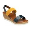 Navy & Yellow Rosatta Wedge Sandals | Lotus
