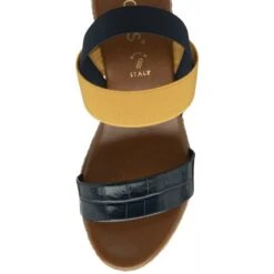 Navy & Yellow Rosatta Wedge Sandals | Lotus -Top Quality Shoe Store navy yellow rosatta wedge sandals lotus p13169 31464 medium