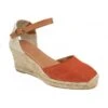 Orange Suede Antonella Espadrille Wedge Shoes | Lotus