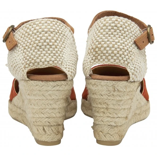 Orange Suede Antonella Espadrille Wedge Shoes | Lotus 3 Orange Suede Antonella Espadrille Wedge Shoes | Lotus - Image 3