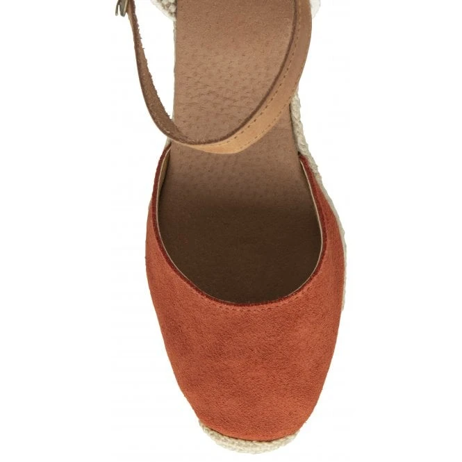Orange Suede Antonella Espadrille Wedge Shoes | Lotus 4 Orange Suede Antonella Espadrille Wedge Shoes | Lotus - Image 4