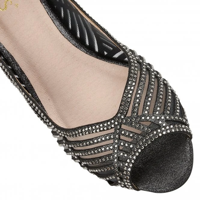 Pewter & Diamante Immy Open-Toe Shoes | Lotus 4 Pewter & Diamante Immy Open-Toe Shoes | Lotus - Image 4