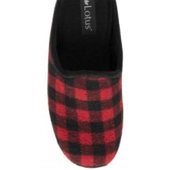 Red Check Textile Fletcher Mule Slippers | Lotus -Top Quality Shoe Store red check textile fletcher mule slippers lotus p13132 31069 medium