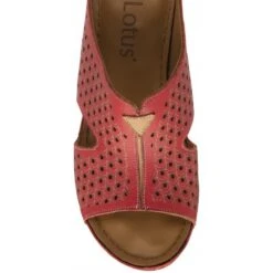 Red Leather Genevieve Mule Sandals | Lotus -Top Quality Shoe Store red leather genevieve mule sandals lotus p13791 33348 medium