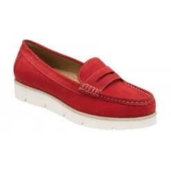 Red Suede Asher Loafers | Lotus