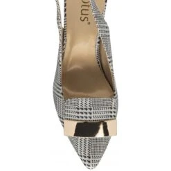 Silver Check Print Oti Slingback Court Shoes | Lotus -Top Quality Shoe Store silver check print oti slingback court shoes lotus p13768 33224 medium