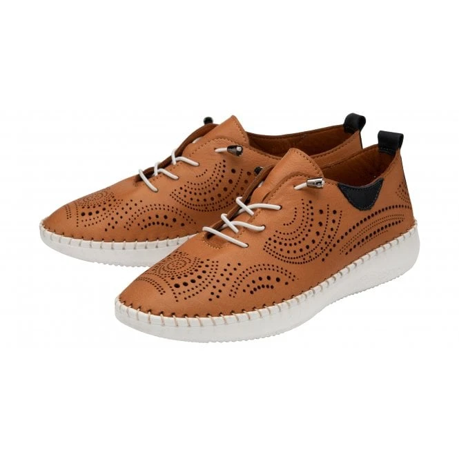 Tan Leather Katya Casual Shoes | Lotus 2 Tan Leather Katya Casual Shoes | Lotus - Image 2
