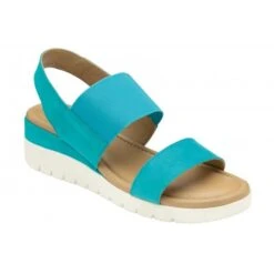 Turquoise Suede Cecilla Open-Toe Sandals | Lotus